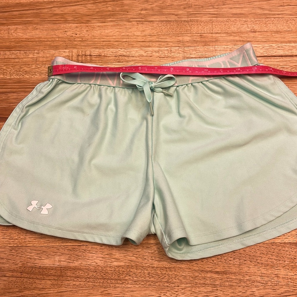 Under Armour Heat Gear Training Shorts, Light Blue-Green, Small